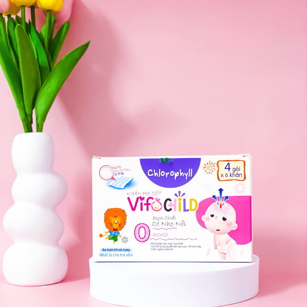 Khăn hạ sốt Vifochild, giúp hạ nhiệt nhanh chóng, giảm cảm giác khó chịu